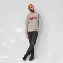 VÝPREDAJ Fjallräven Logo Sweater Grey mikina, veľ: M